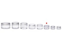 10 ml transparent acrylic jar with cap - available in a package with 12 pcs