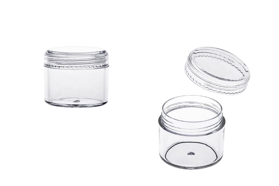 Acrylglas 20ml transparent mit Deckel - 12 Stück