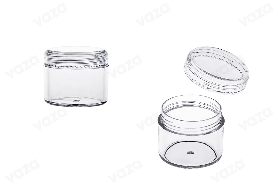 Transparent 20ml acrylic jar with cap - 12 pcs-image_product