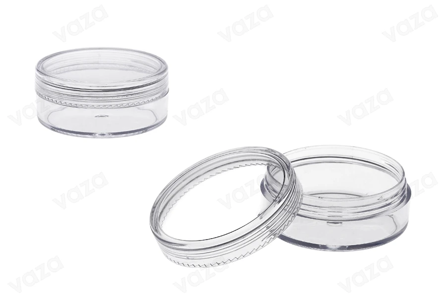 Kavanoz akrilik transparent 49x21 mm me kapak - 12 copë Kavanoz akrilik transparent 49x21 mm me kapak - 12 copë-εικόνα_προϊοντική