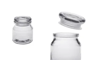 Γυάλινο βαζάκι 100 ml με γυάλινο καπάκι και αεροστεγές κλείσιμο-1