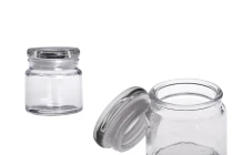 Pot en verre de 100ml et couvercle avec élastique-photo_produit