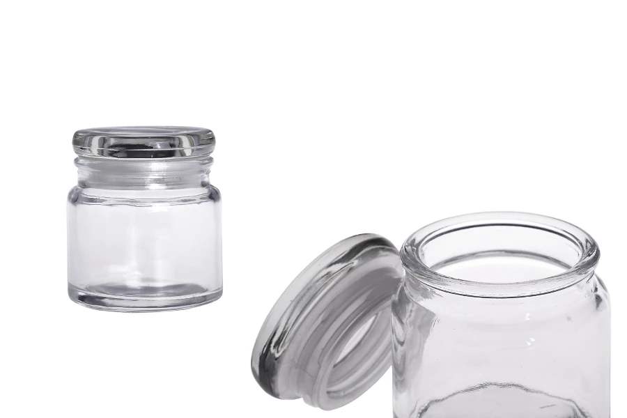 Βαζάκι 100 ml γυάλινο και καπάκι με λάστιχο
