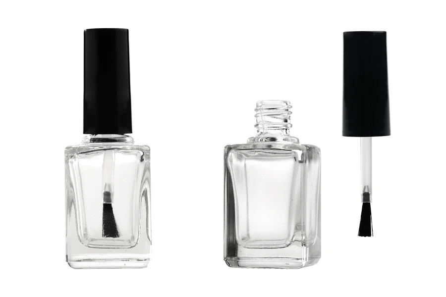 Flasche mit Pinsel für Nagellack 12ml viereckig Flasche mit Pinsel für Nagellack 12ml viereckig