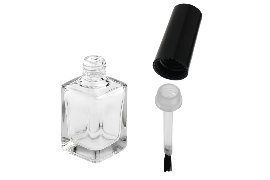 Flasche mit Pinsel für Nagellack 12ml viereckig Flasche mit Pinsel für Nagellack 12ml viereckig