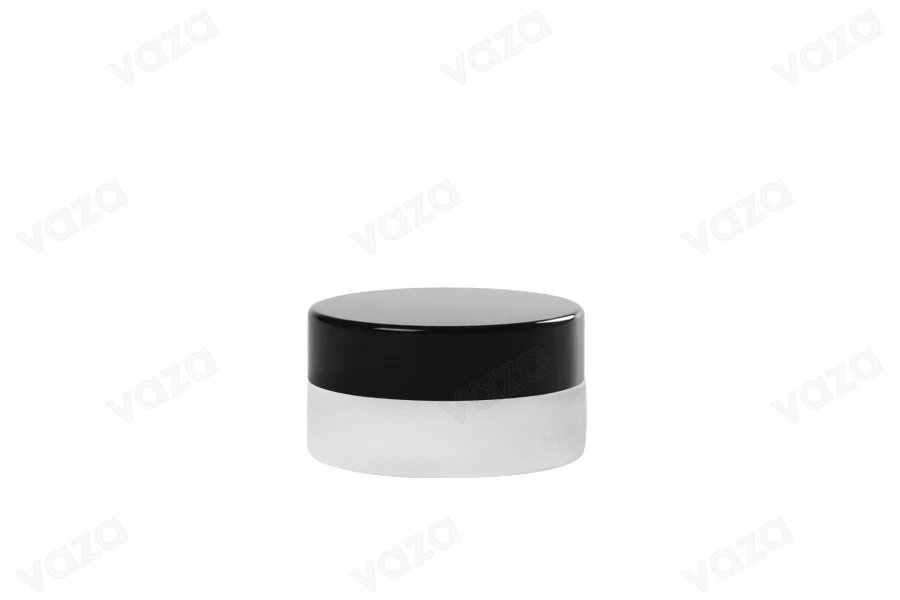 Βαζάκι 5 ml γυάλινο, αμμοβολής με καπάκι και εσωτερικό παρέμβυσμα-εικόνα_σύνθεση
