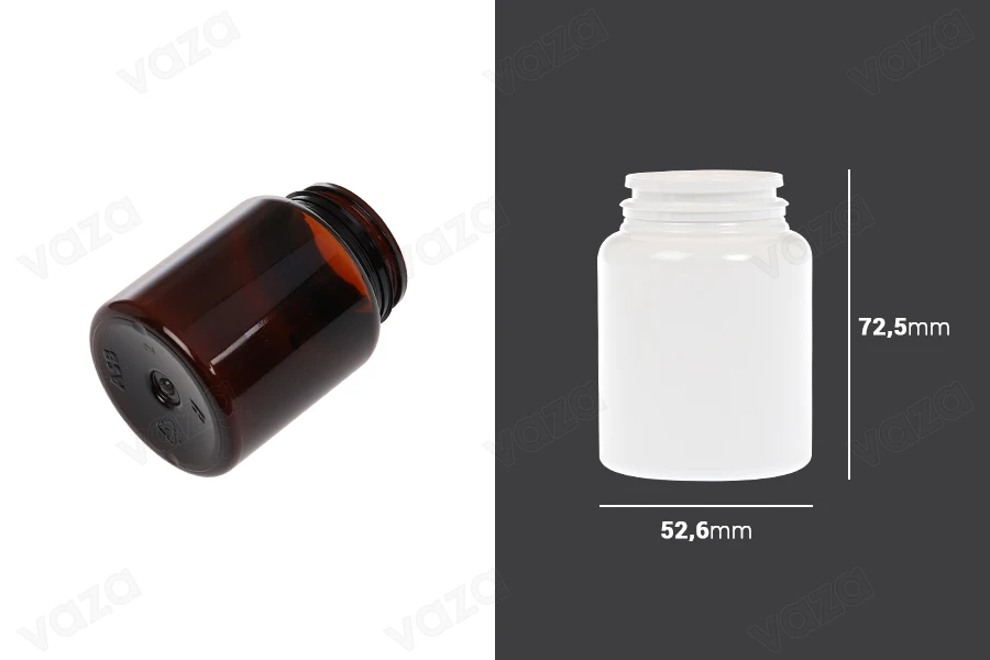 100ml plastic PET pill and capsule jar. 100ml plastic PET pill and capsule jar.-image_dimensions