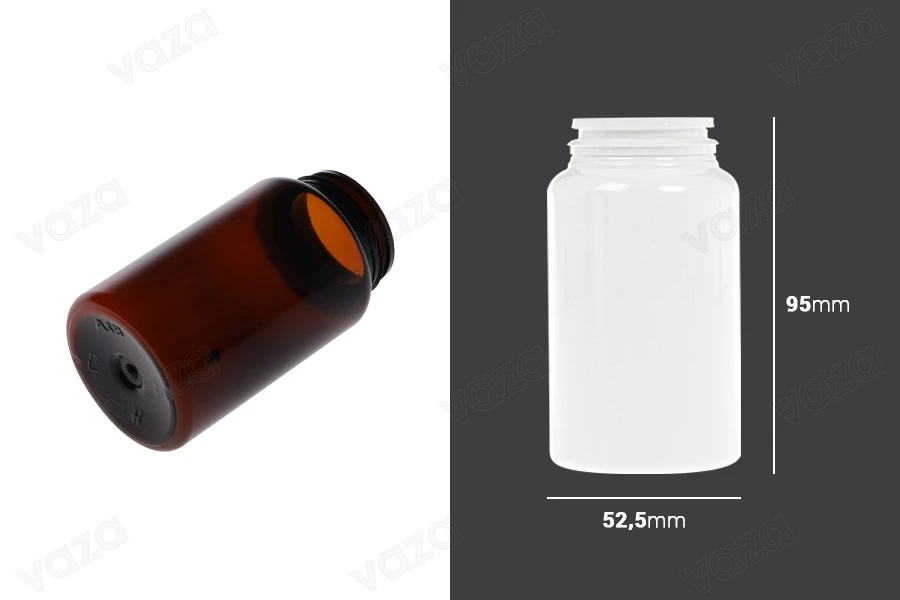 PET-Kunststoffdose 150ml für Pillen und Kapseln-bildabmessungen