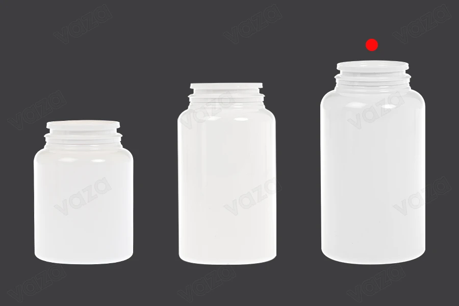 Barattolo in plastica PET da 200 ml di colore bianco per pillole e capsule-εικόνα_σύνθεση