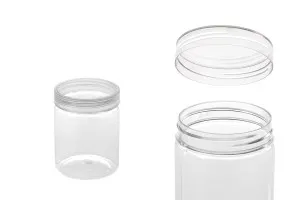 Transparent 140ml PET jar with cap in size 55x75 mm -available in a package with 12 pcs-1
