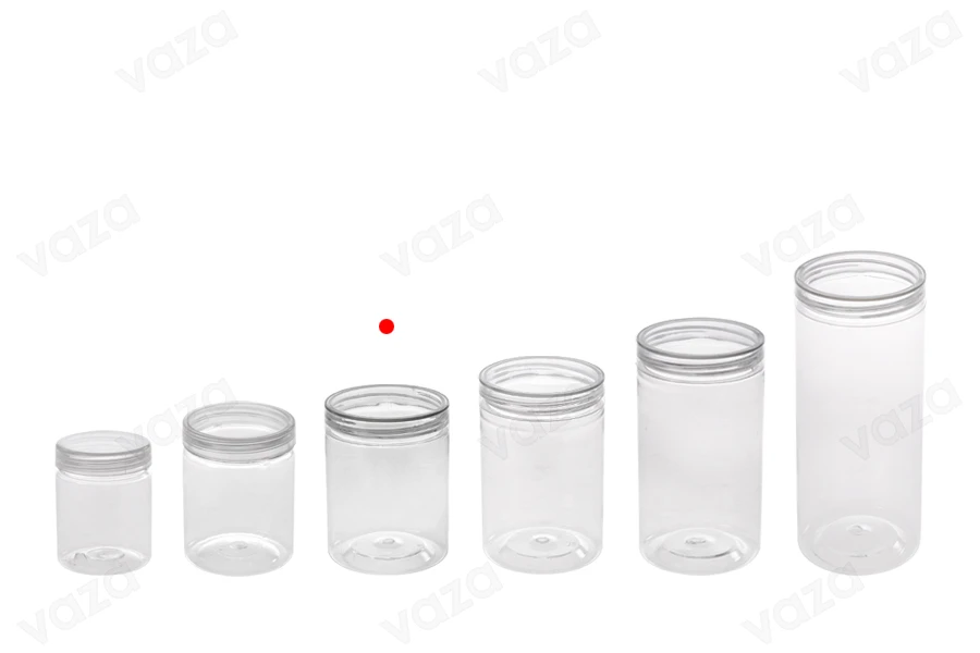Transparente Pet Dose 200ml 65x85 mm mit Deckel - 12 Stücke Transparente Pet Dose 200ml 65x85 mm mit Deckel - 12 Stücke-bildgruppe