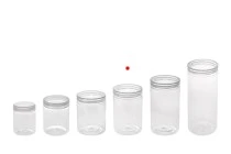 Βαζάκι 250 ml πλαστικό (PET) 65x100 mm διάφανο με καπάκι - 12 τμχ