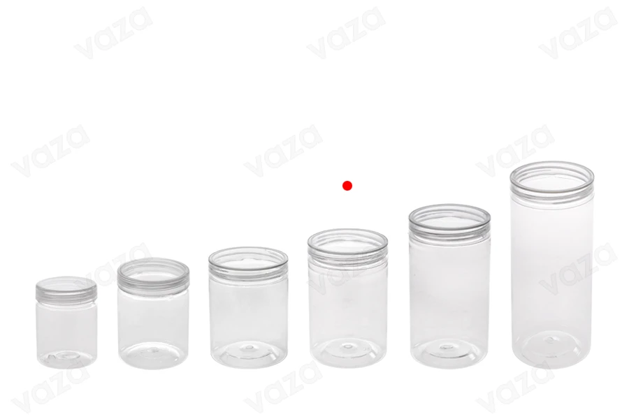 Transparente Pet Dose 250ml  65x100 mm mit Deckel- 12 Stücke-εικόνα_σύνθεση