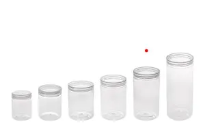 Petit pot de 320ml en plastique (PET) 65 x 120 mm transparent avec couvercle - 12 pcs-5