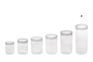 Petit pot de 410ml en plastique (PET) 65 x 150 mm transparent avec couvercle - 6 pcs-5