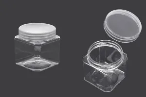 Transparent 115ml PET jar with cap in size 55x55x60 mm -available in a package with 12 pcs-1