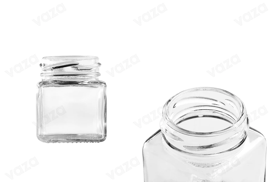 Βαζάκι 50 ml τετράγωνο 56x45 mm γυάλινο χωρίς καπάκι Βαζάκι 50 ml τετράγωνο 56x45 mm γυάλινο χωρίς καπάκι-εικόνα_προϊοντική