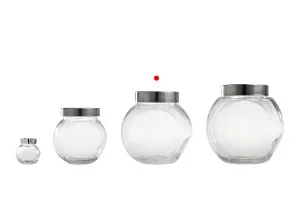 1600ml tilted glass jar with a transparent silver plastic cap. The jar stands upright or tilted-3