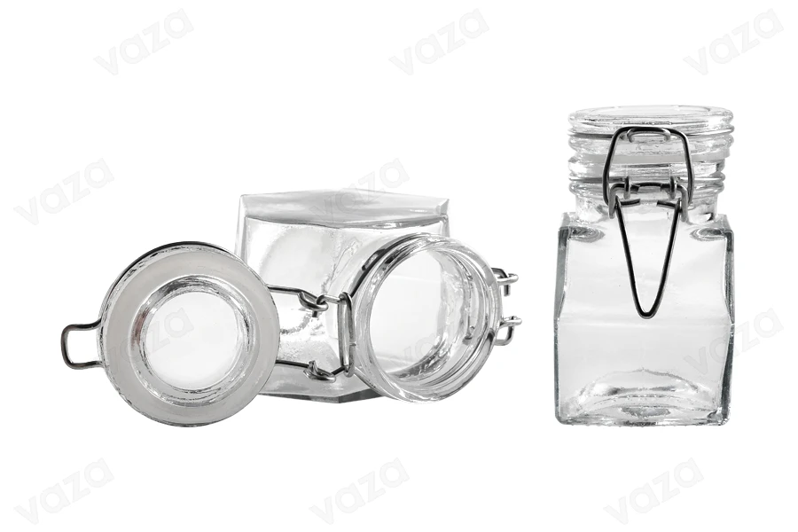 Βαζάκι 100 ml γυάλινο, πολύγωνο με αεροστεγές κλείσιμο (σύρμα και λάστιχο στο καπάκι) Βαζάκι 100 ml γυάλινο, πολύγωνο με αεροστεγές κλείσιμο (σύρμα και λάστιχο στο καπάκι)-εικόνα_σύνθεση