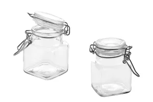 Pot en verre hexagonal de 100ml 54 x 76 mm avec fermeture hermétique (fil et caoutchouc sur le couvercle)-1