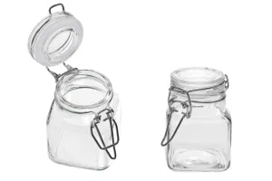 Pot en verre hexagonal de 100ml 54 x 76 mm avec fermeture hermétique (fil et caoutchouc sur le couvercle)-3