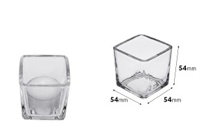 Deko Glas für Kerzen viereckig 54x54 mm-2