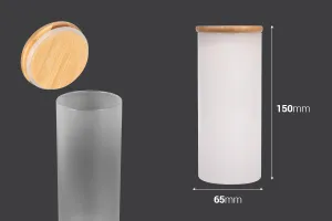 Bocal en verre 65x150 mm avec couvercle en bois de différentes couleurs-2