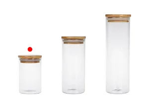 Barattolo in vetro da 250 ml, tondo con tappo in legno e gomma-7