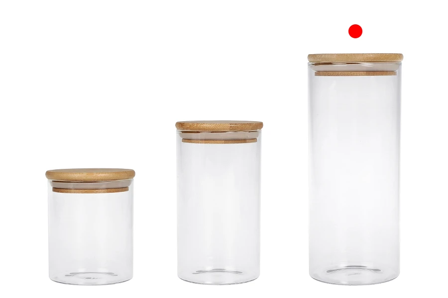1000ml Glas, rund mit Holzdeckel und Gummi 1000ml Glas, rund mit Holzdeckel und Gummi