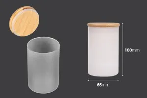 Barattolo in vetro 65x100 mm con tappo in legno e gomma-2