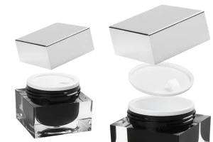Βάζο πολυτελείας 30 ml για κρέμα, ακρυλικό με καπάκι, πλαστικό παρέμβυσμα στο βάζο και εσωτερικό στο καπάκι-6