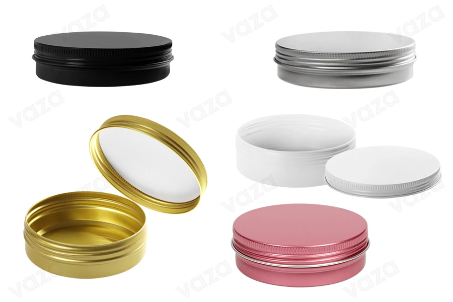 Petit pot en aluminium de 100ml avec joint intérieur sur le couvercle - 12 pcs Petit pot en aluminium de 100ml avec joint intérieur sur le couvercle - 12 pcs-εικόνα_προϊοντική