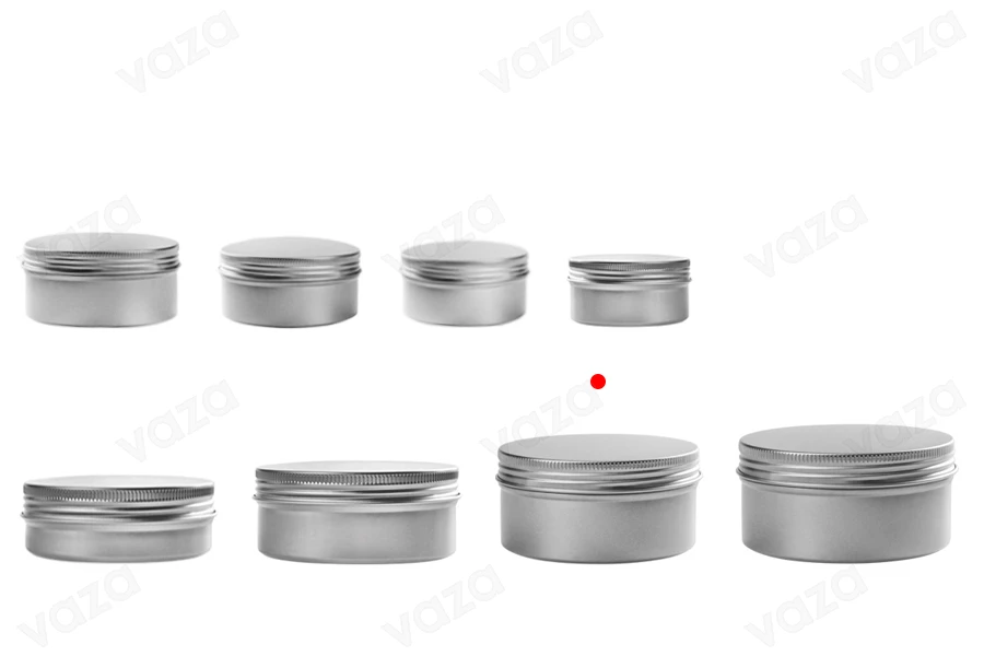 Vasetto in alluminio da 200 ml guarnizione interna sul coperchio - 12 pezzi-gruppo_immagini