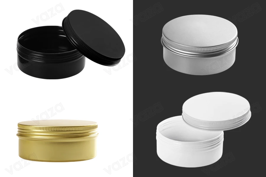 Vasetto in alluminio da 200 ml guarnizione interna sul coperchio - 12 pezzi-dimensioni_immagine