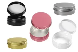 Petit pot en aluminium de 30ml avec joint intérieur sur le couvercle en différentes couleurs - 12 pcs-2