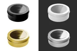 100ml aluminum tin jar with clear top screw lid - available in a package with 12 pcs-1
