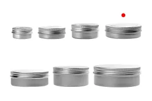 100ml aluminum tin jar with clear top screw lid - available in a package with 12 pcs-8
