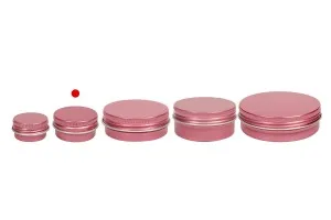 Petit pot en aluminium de 15ml en couleur rose avec joint intérieur sur le couvercle - 12 pcs-3