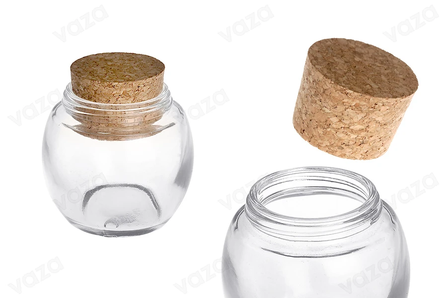 Βάζο σφαιρικό γυάλινο 120 ml με φελλό-εικόνα_προϊοντική
