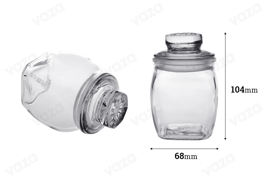 Kavanoz qelqi 200 ml me kapak me mbyllje hermetike Kavanoz qelqi 200 ml me kapak me mbyllje hermetike-imazh_dimensione