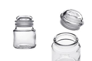 100 ml glass jar with rubber glass stopper-1