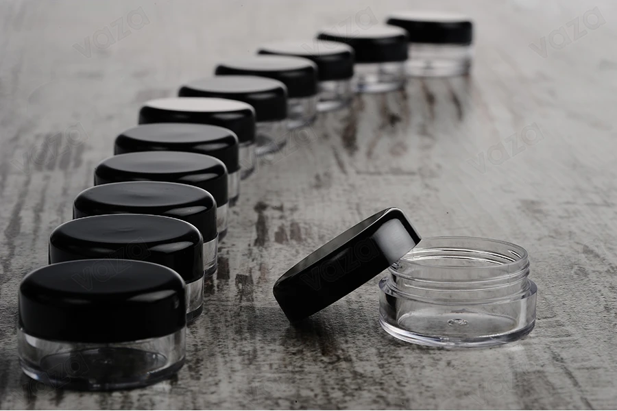 Transparent acrylic 5ml cream jar with black cap-image_group