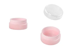 10ml pink acrylic jar with transparent cap - 12 pcs-2