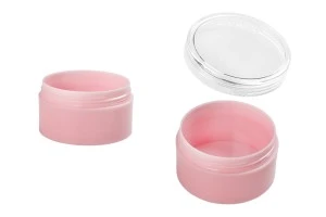 Βαζάκι ακρυλικό 50 ml ροζ με διάφανο καπάκι - 12 τμχ-2