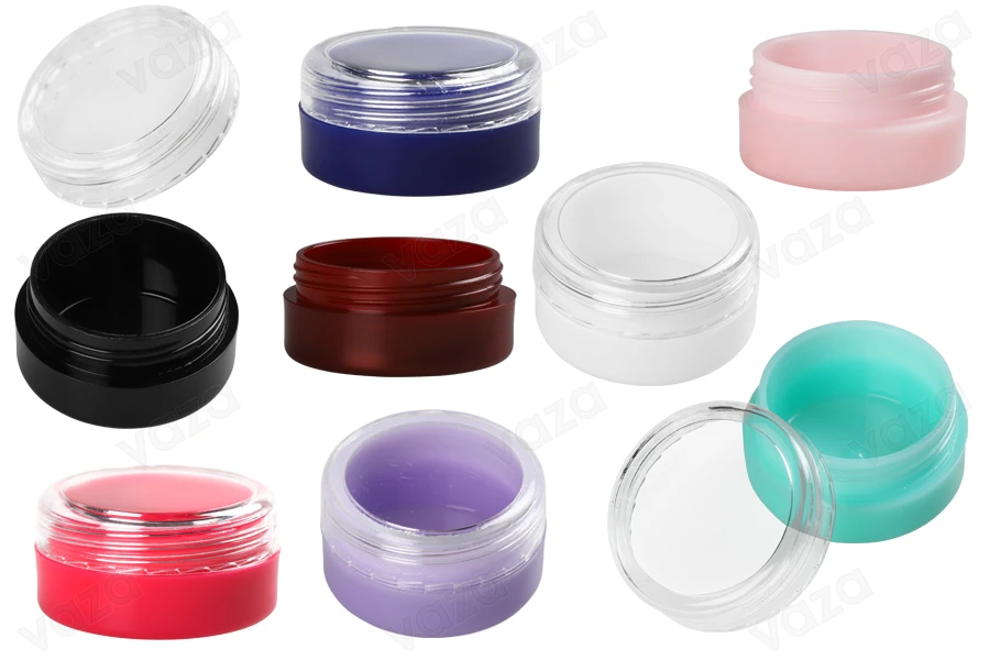 5-ml-Acrylglas mit transparentem Deckel in verschiedenen Farben – 12 Stück 5-ml-Acrylglas mit transparentem Deckel in verschiedenen Farben – 12 Stück-bildgruppe