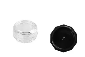 Acryl Cremedose 5ml polygon mit transparentem Deckel -12 Stücke-5