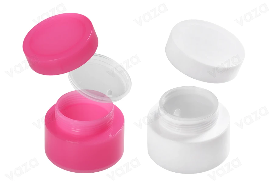 Kavanoz plastik 30 ml, me dy shtresa dhe me tapë plastike – 6 copë.-imazh_grup