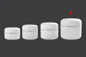 Glas 50ml Kunststoff Doppelhub mit Silberstreifen, Dichtung und Deckel - 12 Stk-5