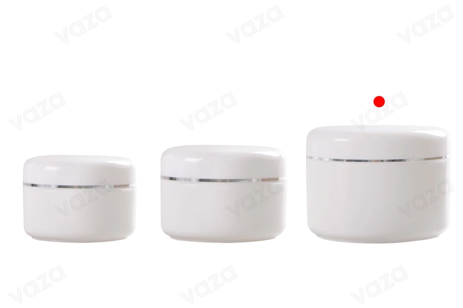 Βάζο 200 ml πλαστικό με ασημί ρίγα και εσωτερικό παρέμβυσμα στο καπάκι - 6 τμχ Βάζο 200 ml πλαστικό με ασημί ρίγα και εσωτερικό παρέμβυσμα στο καπάκι - 6 τμχ-εικόνα_σύνθεση