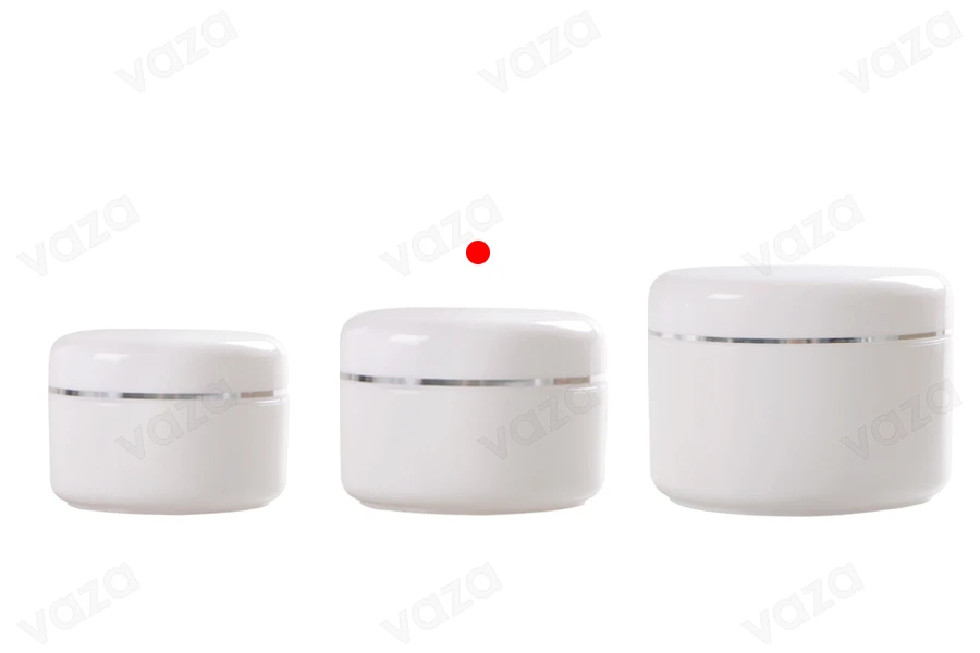Βάζο 50 ml πλαστικό με ασημί ρίγα και εσωτερικό παρέμβυσμα στο καπάκι - 12 τμχ Βάζο 50 ml πλαστικό με ασημί ρίγα και εσωτερικό παρέμβυσμα στο καπάκι - 12 τμχ-εικόνα_σύνθεση